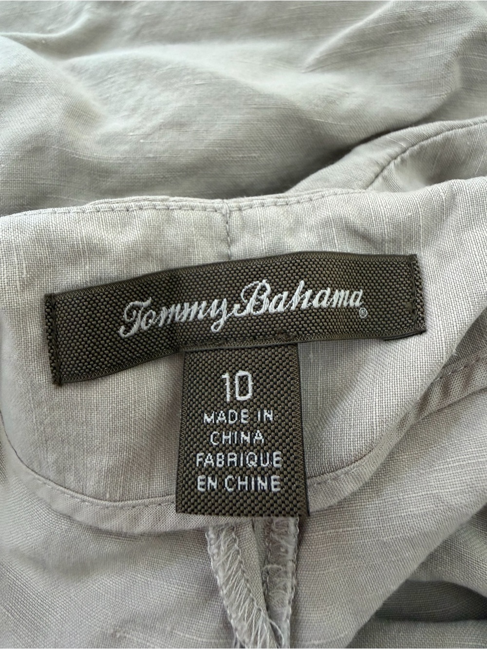 Tommy Bahama Lightweight Linen-Blend Khaki Trousers Sz 10 - Picture 3 of 9